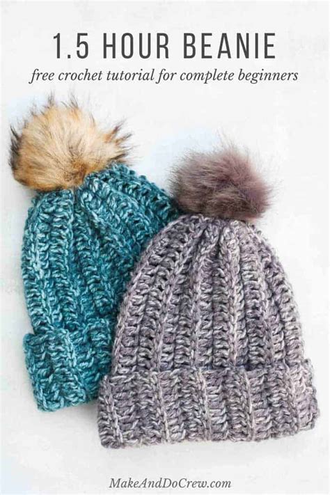 One Hour Free Crochet Hat Pattern For Beginners Video Tutorial