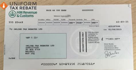 Tax Rebate Cheque