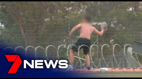 dramatic stand off between riot police and inmates at cobham youth justice centre 7news youtube