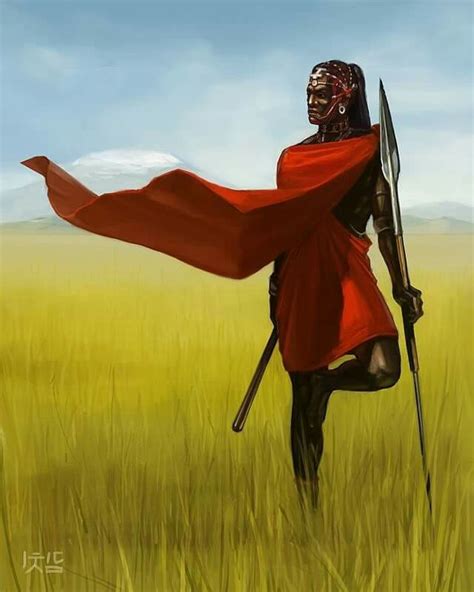 Maasai Warrior African Paintings Africa Art African Art Paintings