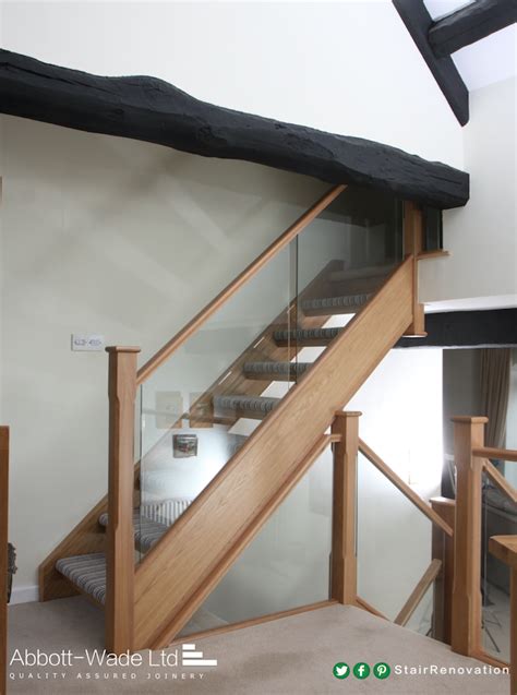 Open Tread Oak Staircase With Oak Down Stands New Staircase Staircases