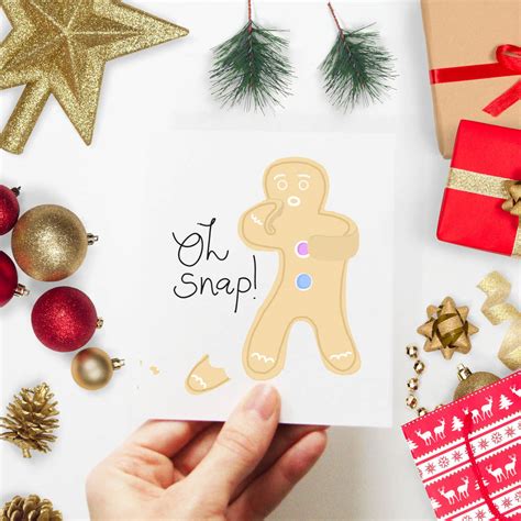 Funny Gingerbread Man Christmas Card By Yellow Lemming