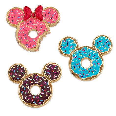 Mickey And Minnie Mouse Donut Pin Set Shopdisney Disneypins