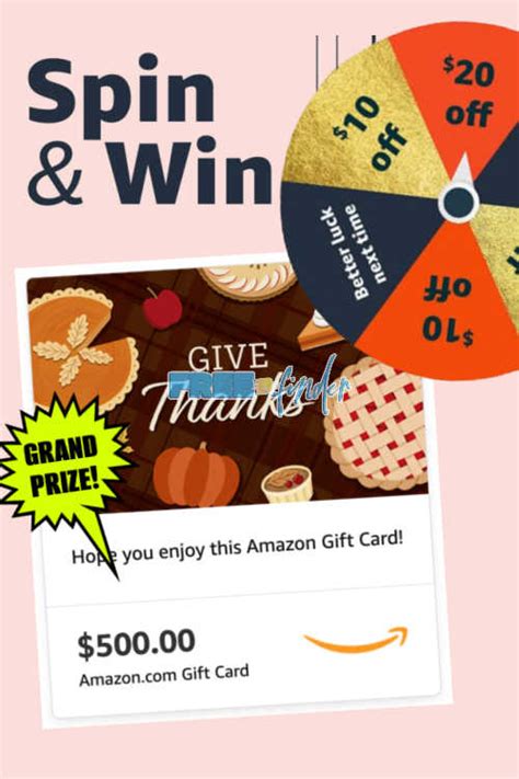 Spin Win Giveaway Win Amazon Gift Cards Winners FreeBFinder Com