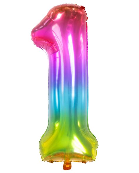 Foil Balloon Number 1 Rainbow Buy Online Horror
