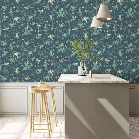 Hummingbirds Wallpaper Viridian By Cole And Son 1124014