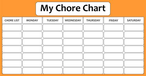 Free Blank Chore Chart Printable Printable Templates
