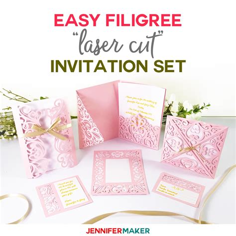 Diy Wedding Invitation Templates Free Laser Cut Set Jennifer Maker