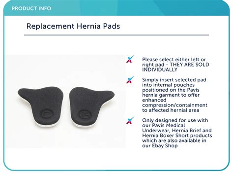 Hernia Pad Leftright For Use With Pavis Hernia Compression Underwear