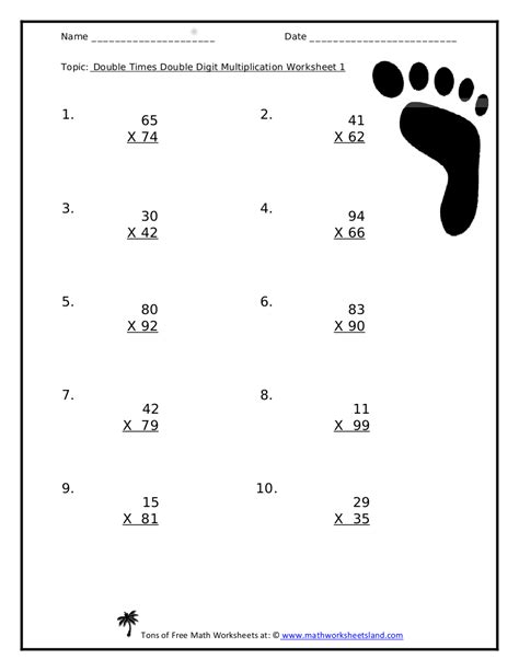 Printable Double Digit Multiplication Sheets