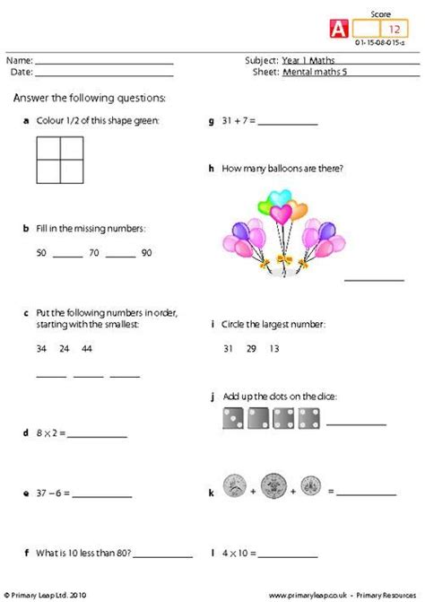 The Worksheet Is Filled With Numbers And Symbols To Help Students
