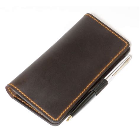Leather Checkbook Cover With Pen Holder Leather Checkbook Cover With