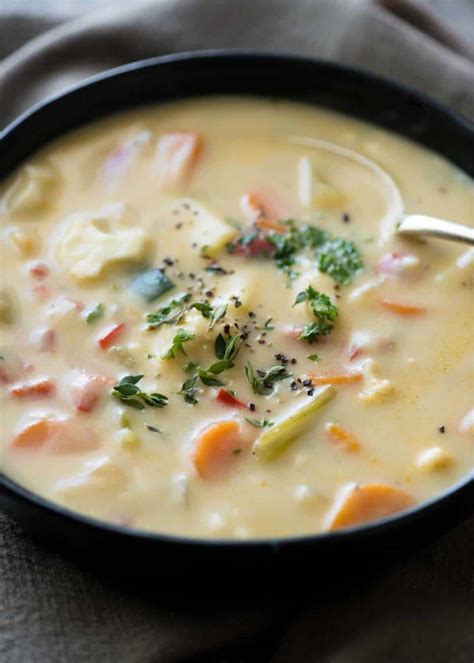 Super Low Cal Healthy Creamy Vegetable Soup Recipetin Eats