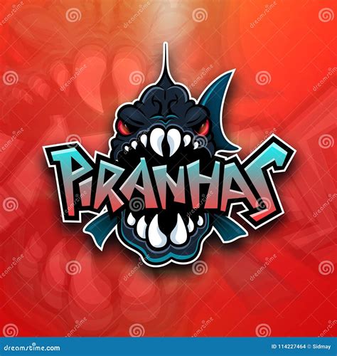 Piranhas Emblem Logo For Sports Team Vector Illustration