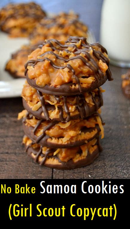 No Bake Samoa Cookies Girl Scout Copycat Dessert And Cake Recipes