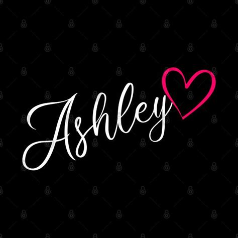 Ashley Name Calligraphy Pink Heart Girls Names Beautiful Personalized