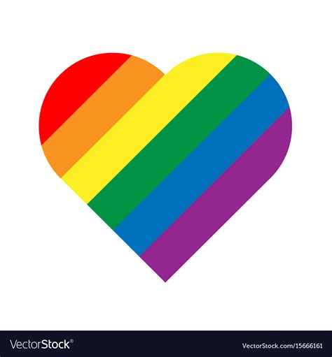 lgbt rainbow pride flag in a shape heart vector image