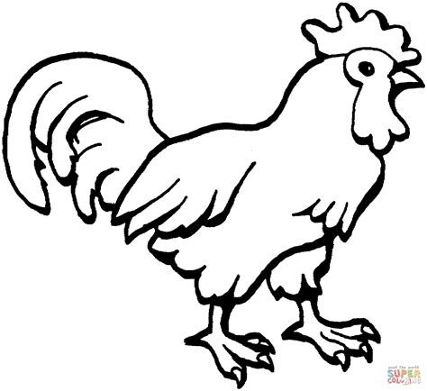 Farm animals and rural landscape coloring vector for adults. Picture Of rooster coloring page | Free Printable Coloring Pages