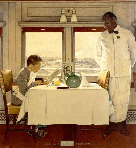 Boy In A Dining Car 1946 By Norman Rockwell Paper Print Norman