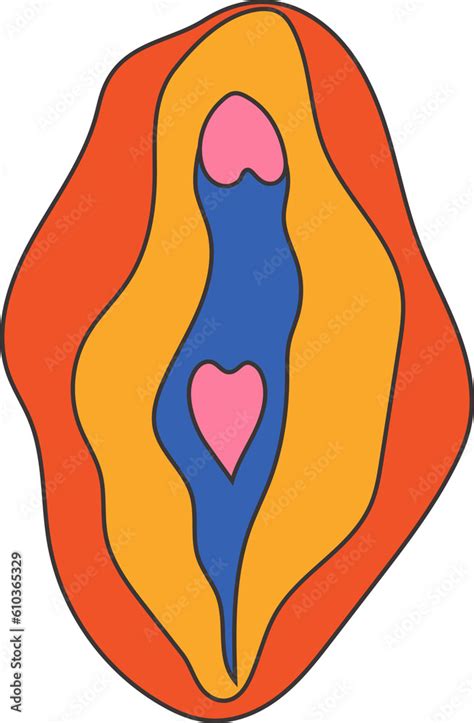 Beauty Female Reproductive System Vulva Illustrator A Vagina Stock