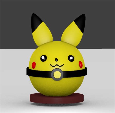 Descargar Archivo Stl Pikachu Pokebola Pokémon Pokeball Pikachu