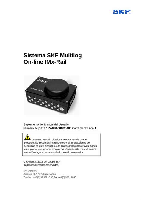 Pdf Sistema Skf Multilog On Line Imx Rail Dokumentips