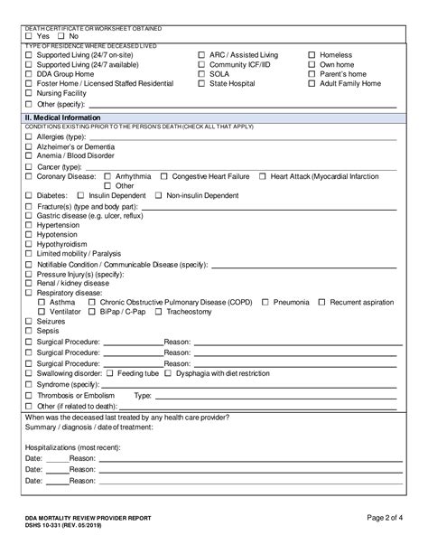 Dshs Form 10 331 Fill Out Sign Online And Download Printable Pdf