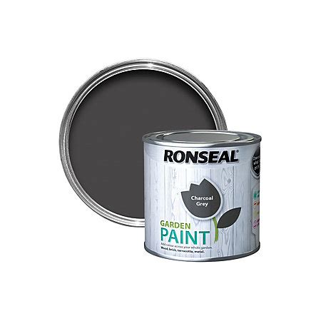 Shed & fence paint (40). Ronseal Garden Charcoal Grey Matt Paint 250ml Tin ...