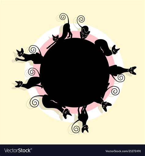 Frame With Black Cats Royalty Free Vector Image