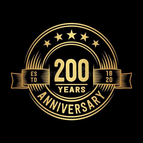 200 Years Anniversary Celebration Logotype 200th Years Logo Vector