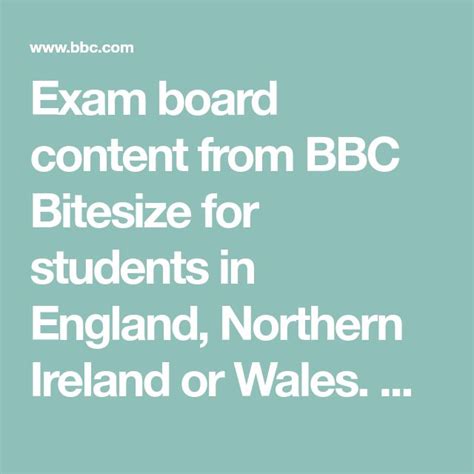 Exam Board Content From Bbc Bitesize For Students In England Northern