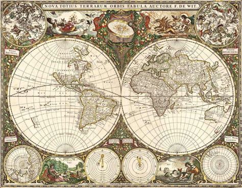 An Old World Map With All The Countries