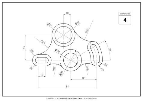 This makes them extremely similar to the arrows exercise in lesson 2. 2D CAD EXERCISES 4 - STUDYCADCAM