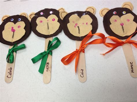 Monkey Popsicle Stick Puppets My 2s Camp Made This Week Popsicle