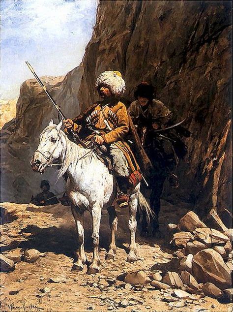 Circassian 3 Art Mountain Man Historical Painting