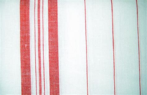 Linen Toweling Red Stripe Style Fabric By The Yard By Linencottage