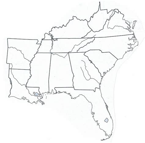 Map Of Southeast Us States Earthwotkstrust Printable Blank Map