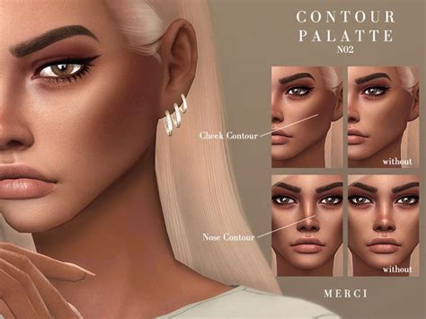 Merci S Contour Palatte N02 Sims 4 The Sims 4 Skin Sims 4 Cc Makeup
