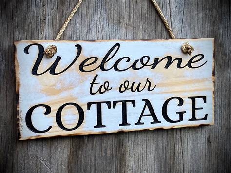Welcome To Our Cottage Custom Carved Shabby Chic Wood Etsy