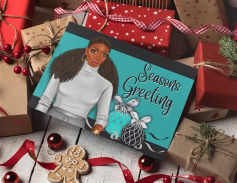 unique african american christmas card greeting card black etsy