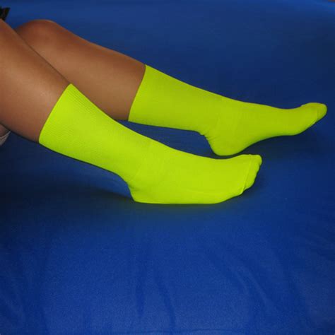 Adult Nylon Neon Yellow Socks
