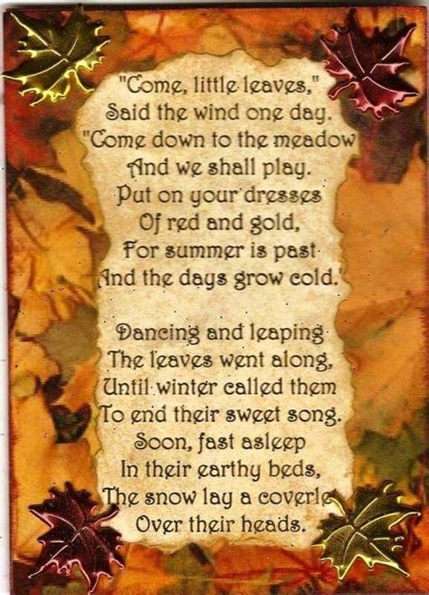 An Autumn Poem 🍃🍁🍂 🍂🍁🍃by George Cooper Image Via Inspirationlanetumblr