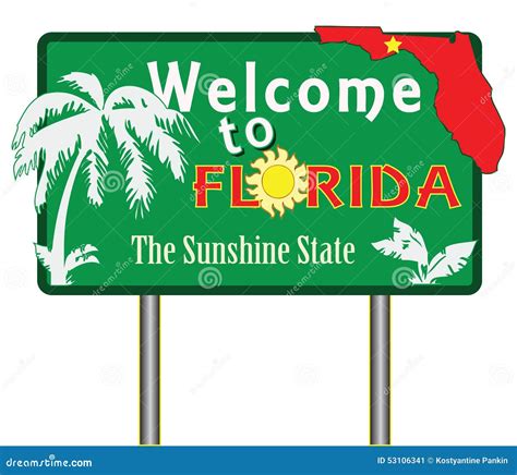 Welcome To Florida Stock Vector Illustration Of Palm