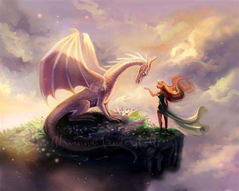 A Girl And Her Dragon Etsy