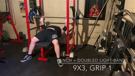 Bench Press Doubled Light Bands Youtube