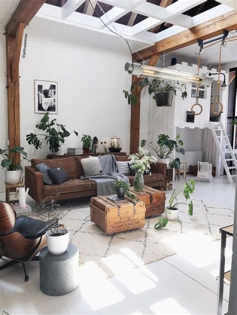 20 Industrial Bohemian Living Room