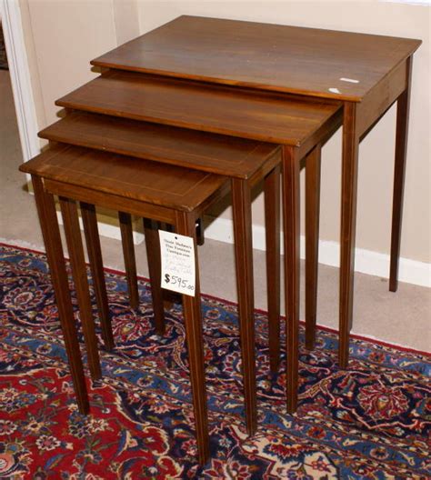 Maybe you would like to learn more about one of these? Set of 4 solid mahogany pencil inlaid nesting tables For ...