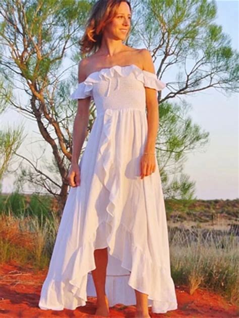 Udaipur White Maxi Dress Women Summer Vintage Off Shoulder Strapless Sexy Dresses Gypsy Beach