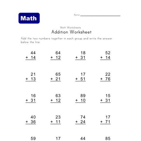 addition without carrying worksheet 1 all kids network