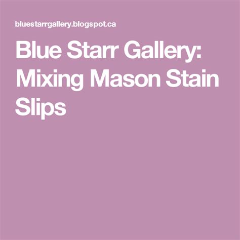 Blue Starr Gallery Mixing Mason Stain Slips Contemporary Pottery